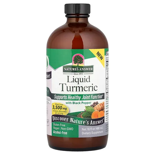 Nature's Answer, Cúrcuma líquida con pimienta negra, Sin alcohol, 480 ml (16 oz. líq.)
