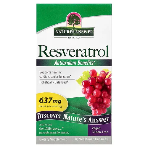 Nature's Answer, Resveratrol, 60 cápsulas vegetales