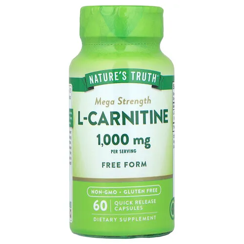 Nature's Truth, L-carnitina, Megaconcentración, 60 cápsulas de liberación rápida (500 mg por cápsula)