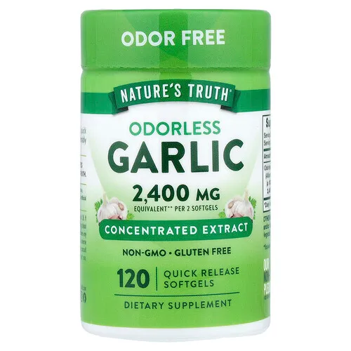 Nature's Truth, Ajo sin olor, 120 cápsulas blandas de liberación rápida (12 mg por cápsula blanda)