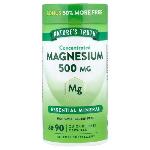 Nature's Truth, Magnesio concentrado, 500 mg, 90 cápsulas de liberación rápida