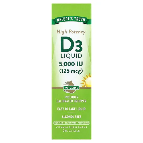 Nature's Truth, Vitamina D3 líquida, Alta potencia, 59 ml (2 oz. líq.)