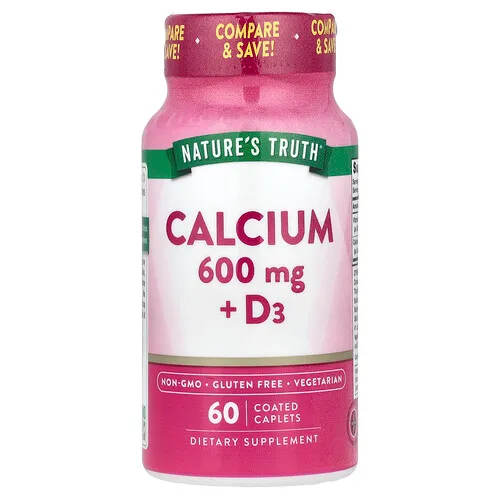 Nature's Truth, Calcio más D3, 60 comprimidos oblongos recubiertos