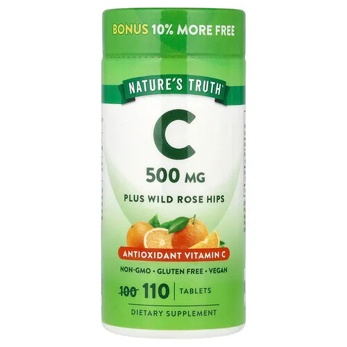 Nature's Truth, Vitamina C más rosa mosqueta silvestre, 110 comprimidos