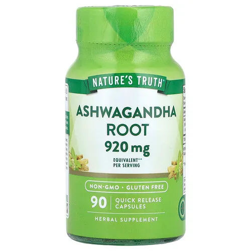 Nature's Truth, Raíz de ashwagandha, 90 cápsulas de liberación rápida (460 mg por cápsula)