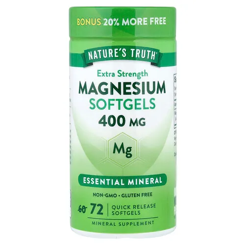 Nature's Truth, Magnesio, 400 mg, 72 cápsulas blandas de liberación rápida
