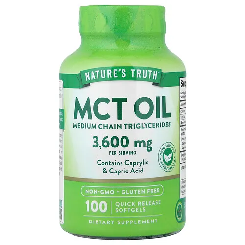 Nature's Truth, Aceite de MCT, 100 cápsulas blandas de liberación rápida (1200 mg por cápsula blanda)