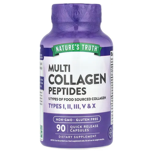 Nature's Truth, Péptidos múltiples de colágeno, 90 cápsulas de liberación rápida (500 mg por cápsula)