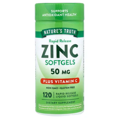 Nature's Truth, Zinc más vitamina C, 120 cápsulas blandas de liberación rápida con contenido líquido