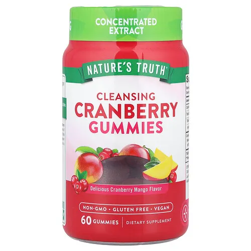Nature's Truth, Gomitas limpiadoras de arándano rojo, Delicioso arándano rojo y mango, 60 gomitas