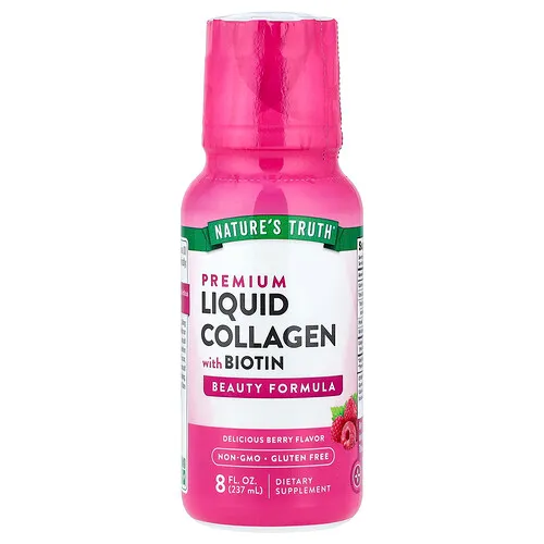 Nature's Truth, Colágeno líquido prémium con biotina, Baya deliciosa, 237 ml (8 oz. líq.)