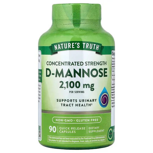 Nature's Truth, D-manosa, 90 cápsulas de liberación rápida (700 mg por cápsula)