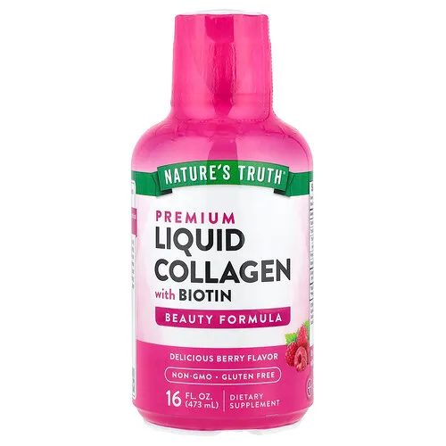 Nature's Truth, Colágeno líquido prémium con biotina, Baya deliciosa, 473 ml (16 oz. líq.)
