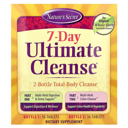 Nature's Secret, Limpieza máxima de 7 días, limpieza de todo el cuerpo en 2 partes