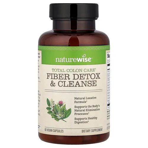 NatureWise, Total Colon Care®, Desintoxicación y limpieza con fibra, 60 cápsulas veganas