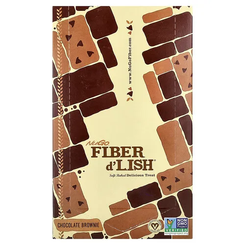 NuGo Nutrition, Fibre d'Lish®, Brownie de chocolate, 16 barritas, 45 g (1,6 oz) cada una