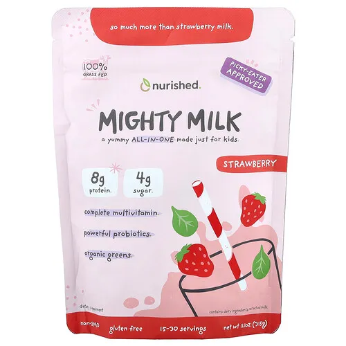 Nurished, Niños, Mighty Milk, Fresa, 315 g (11,1 oz)