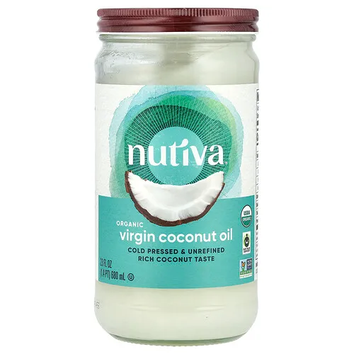 Nutiva, Aceite de Coco Orgánico, Virgen, 23 fl oz (680 ml)