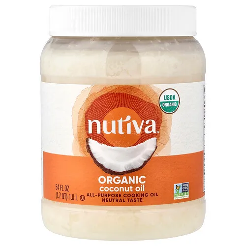 Nutiva, Aceite de cocina orgánico para todo uso, Aceite de coco, 1,6 L (54 oz. líq.)