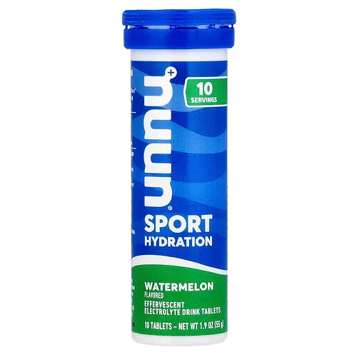 Nuun, Hidratación deportiva, Bebida efervescente con electrolitos, Sandía, 10 comprimidos