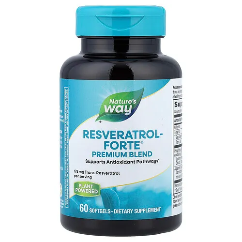 Nature's Way, Resveratrol Forte®, Mezcla prémium, 60 cápsulas blandas