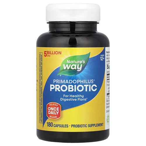 Nature's Way, Probiótico Primadophilus®, 12 años en adelante, 5000 millones de UFC, 180 cápsulas
