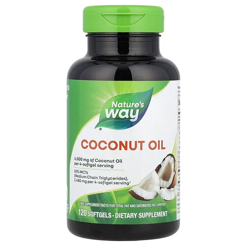Nature's Way, Aceite de coco, 120 cápsulas blandas (1000 mg por cápsula blanda)