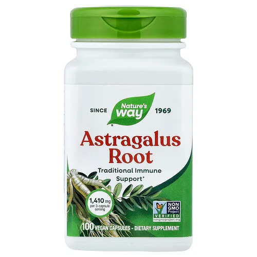 Nature's Way, Raíz de astrágalo, 100 cápsulas veganas (470 mg por cápsula)