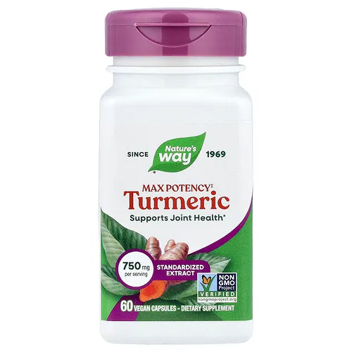 Nature's Way, Cúrcuma, Máxima potencia, 750 mg, 60 cápsulas veganas