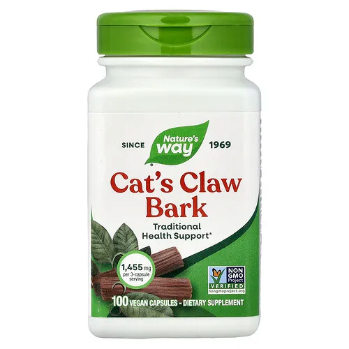 Nature's Way, Corteza de uña de gato, 100 cápsulas veganas (0,48 mg por cápsula)