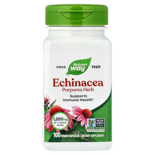 Nature's Way, Equinácea, Hierba purpúrea, 100 cápsulas veganas (0,4 mg por cápsula)