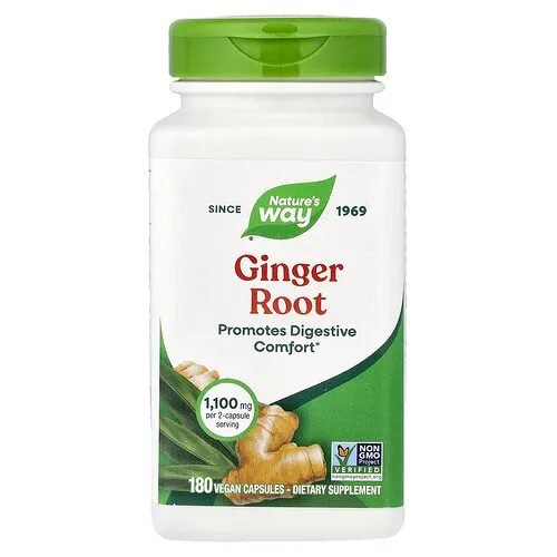 Nature's Way, Raíz de jengibre, 180 cápsulas veganas (550 mg por cápsula)