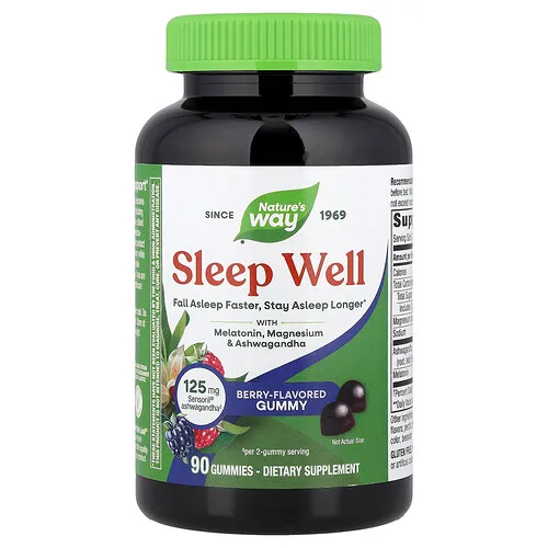 Nature's Way, Suplemento para dormir bien, Bayas, 90 gomitas
