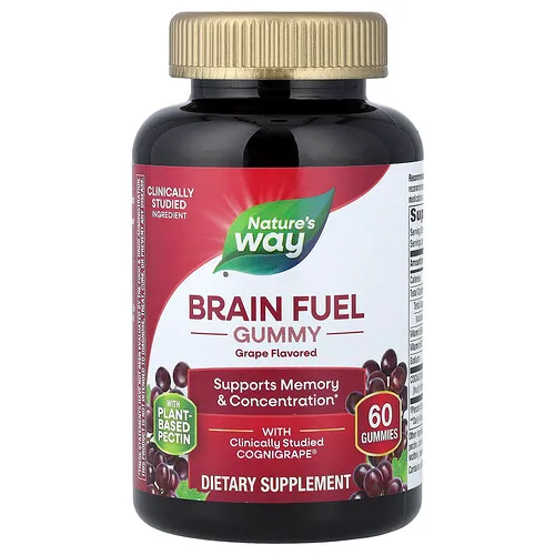 Nature's Way, Brain Fuel Gomitas, Uva, 60 gomitas