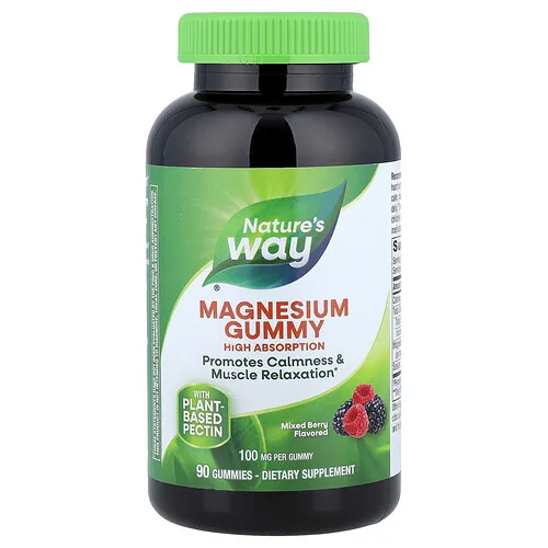 Nature's Way, Gomitas de magnesio, Bayas mixtas, 100 mg, 90 gomitas