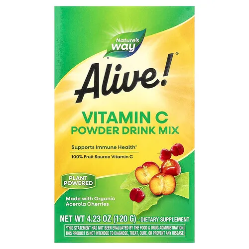 Nature's Way, Alive!, Vitamina C proveniente de frutas, 120 g (4,23 oz)