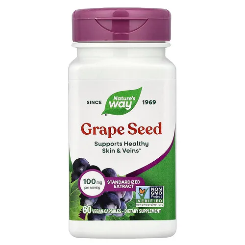 Nature's Way, Semilla de uva, 100 mg, 60 cápsulas veganas