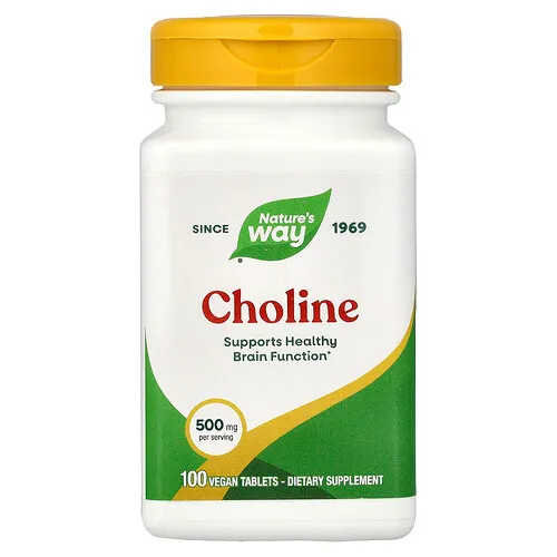 Nature's Way, Colina, 500 mg, 100 comprimidos veganos
