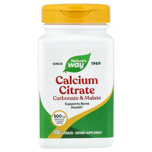 Nature's Way, Citrato de calcio, 100 cápsulas (250 mg por cápsula)