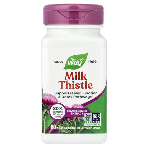 Nature's Way, Mezcla prémium de cardo mariano, 60 cápsulas veganas