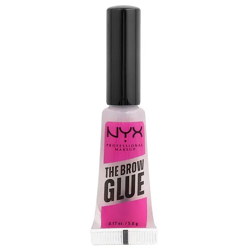 NYX Professional Makeup, The Brow Glue, Pegamento para cejas instantáneo, 01 Transparente/transparente, 5 g (0,17 oz)