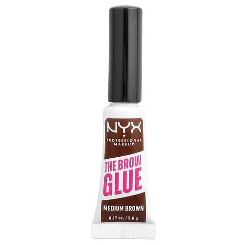 NYX Professional Makeup, The Brow Glue, Pegamento para cejas instantáneo, 03 Castaño medio, 5 g (0,17 oz)
