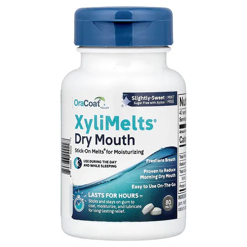 OraCoat, Suplemento para boca seca XyliMelts®, Ligeramente dulce, 80 cápsulas derretidas