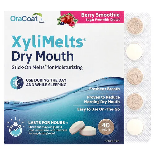 OraCoat, Batido de bayas para secar la boca seca XyliMelts®, 40 Melts