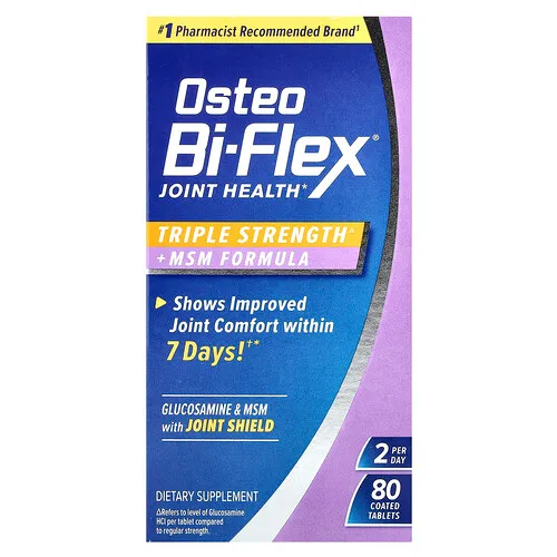 Osteo Bi-Flex, Salud unificada, triple resistencia + fórmula MSM, 80 comprimidos recubiertos