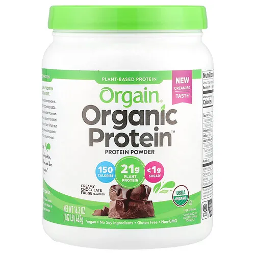 Orgain, Organic Protein™ en polvo, Dulce de chocolate cremoso, 462 g (1,02 lb)