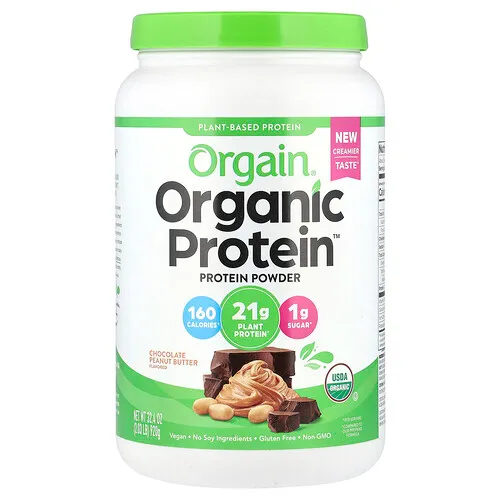 Orgain, Organic Protein Powder Plant Based, Chocolate Peanut Butter, 2.03 lb (920 g)