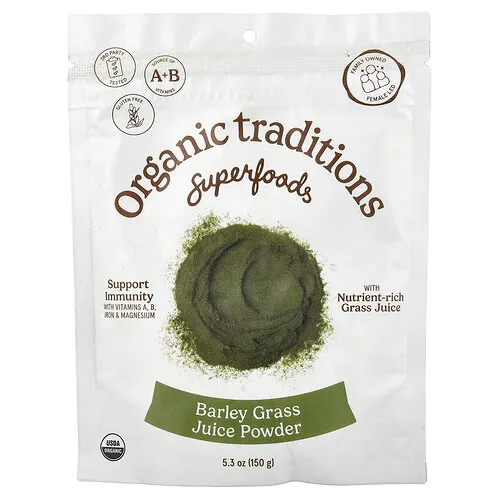Organic Traditions, Zumo de hierba de cebada en polvo, 150 g (5,3 oz)