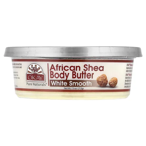 Okay Pure Naturals, Manteca de karité africana para la piel y el cabello, Suavidad blanca`` 212 g (7,5 oz)