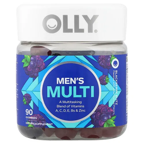 OLLY, Gomitas multivitamínicas para hombres, Frescura de zarzamoras, 90 gomitas
